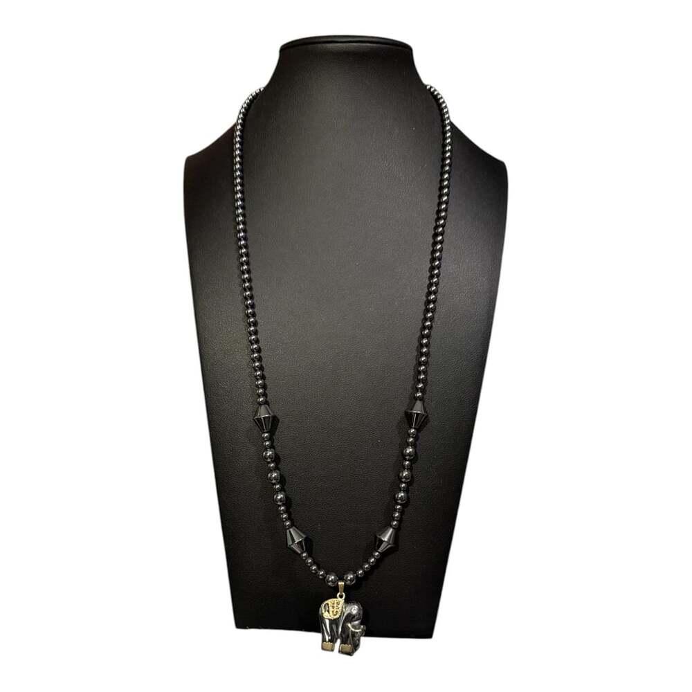 Elephant Hematite Vintage 23” Necklace